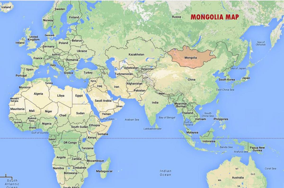 نقشه جهان نشان مغولستان