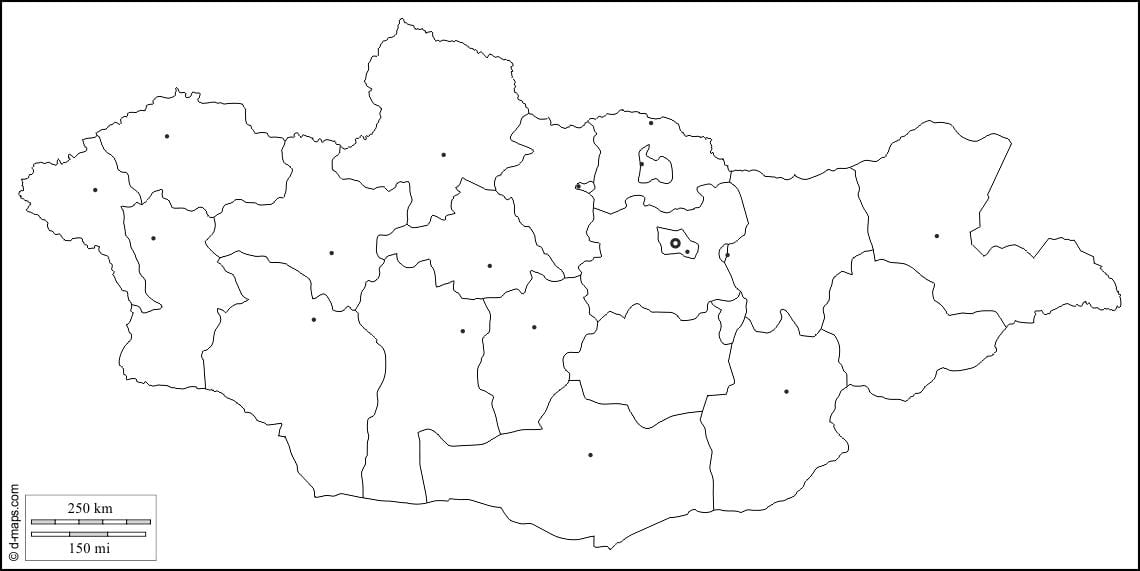 نقشه خالی از مغولستان