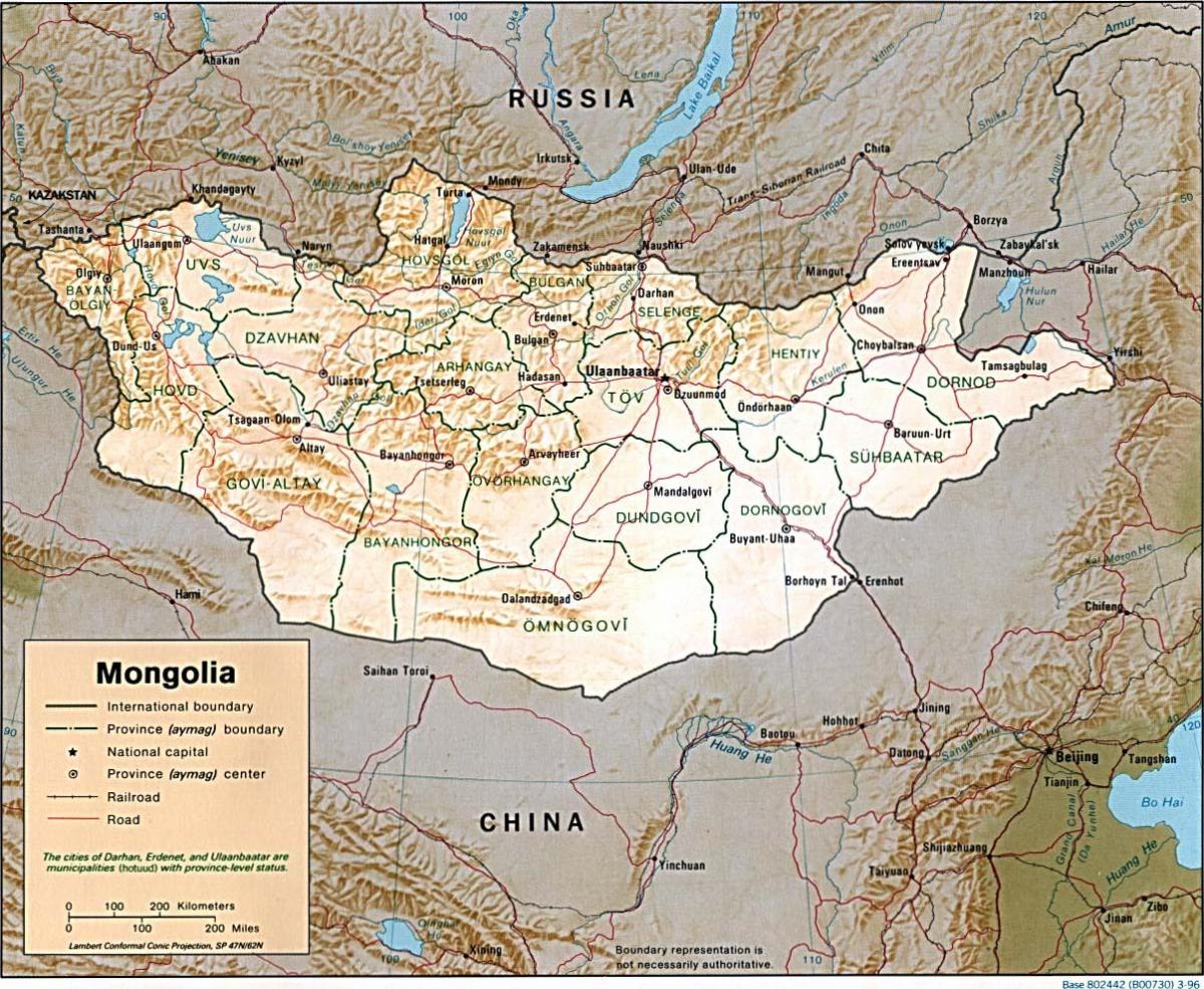 مغولستان نقشه جغرافیایی
