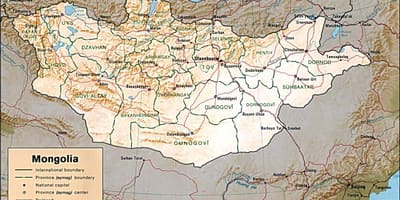مغولستان نقشه جغرافیایی