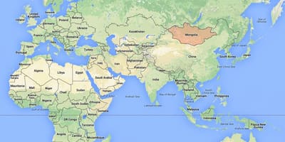نقشه جهان نشان مغولستان